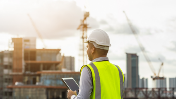 A project manager overseeing a construction site